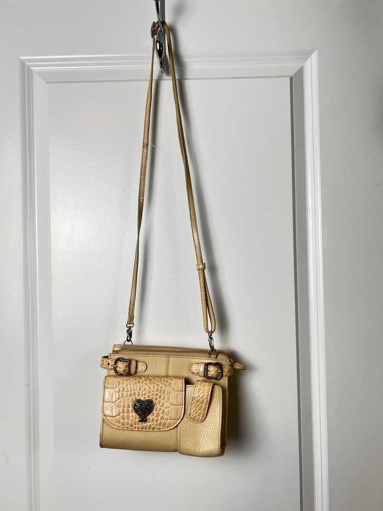 Vintage 1980's  Brighton Signature Crossbody Organizer Wallet / Purse.